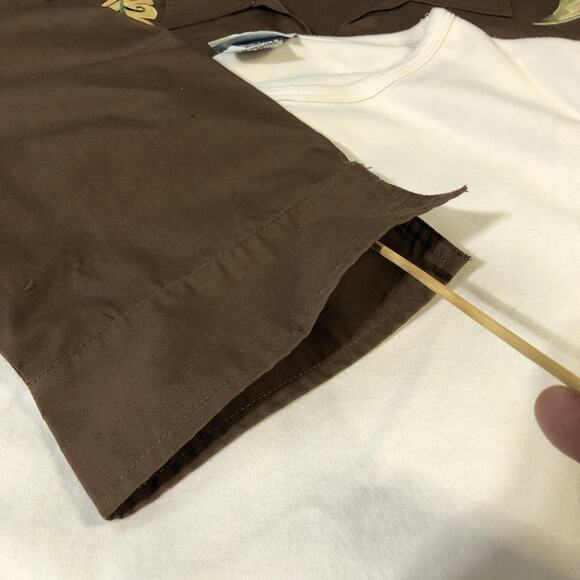 Blouse Tank Set Womens XL Las Olas Brown Ivory Fall Leaves Earth Tones Boho - Picture 12 of 16